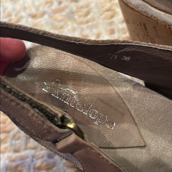 Antelope Brown Wedge Sandals - Picture 2 of 11